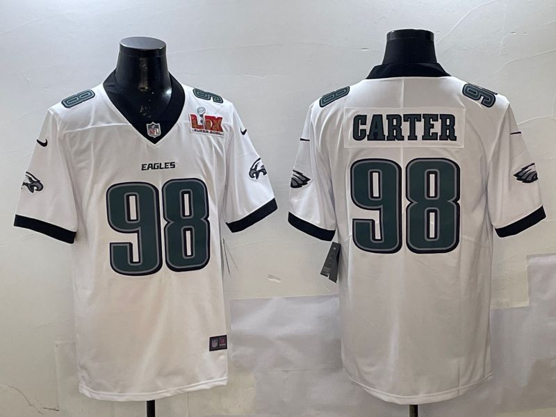 Men Philadelphia Eagles #98 Carter White Second generation Nike 2025 Limited NFL Jersey style 2